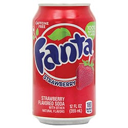 Pack de 24 canettes  Fanta fraise américain , 33 cl